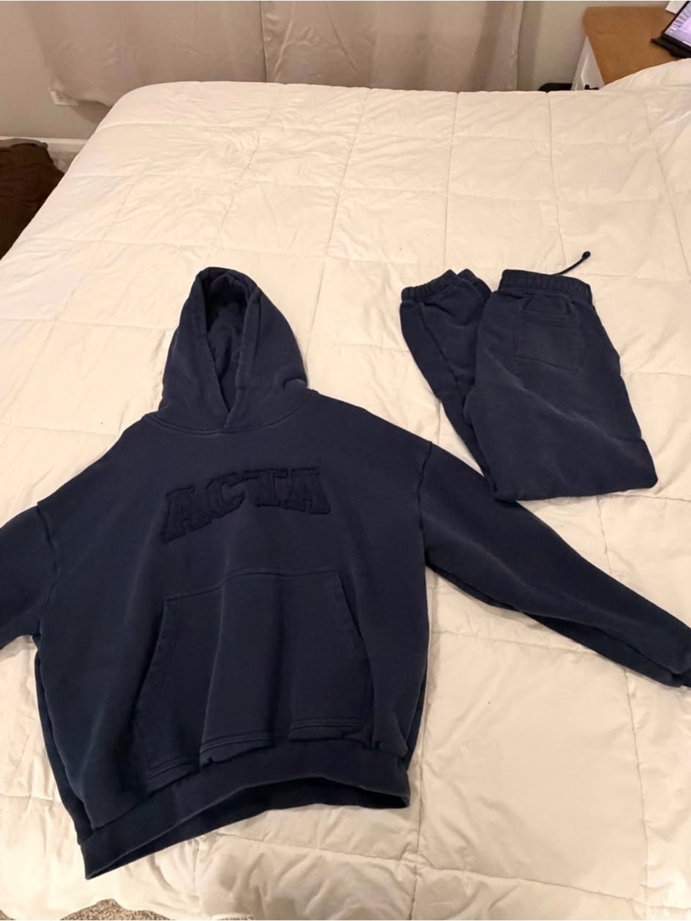 Navy Blue Hoodie and Sweatpants Set